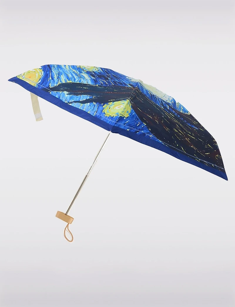 Versatile Night-Sky Compact Mini-Umbrella with Matching Clutch