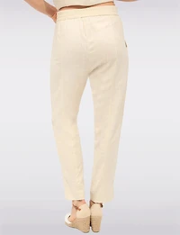 Chic Relaxed-Fit Pull-On Linen-Blend Barrel Pants with Pockets by Julia Paradis