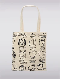 Eco-Friendly Lightweight Canvas Tote Bag with Adorable Dog Design