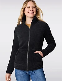 Cozy Soft High-Collar Fleece-Lined Jacket with Zip-Front Closure by Free Country