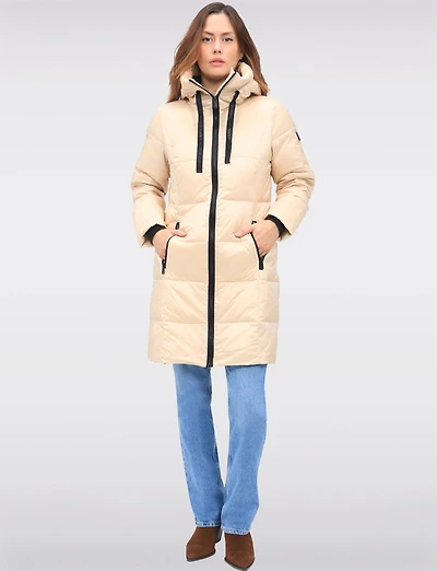 Lightweight Down Puffer Jacket with Zip-Up Front & Attached Hood by Normann