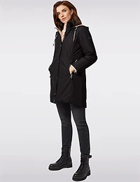 Reversible Smooth & Quilt Hood Rain Resistant Drawstring Waist Coat by Frandsen