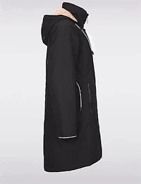 Reversible Smooth & Quilt Hood Rain Resistant Drawstring Waist Coat by Frandsen