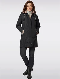 Reversible Smooth & Quilt Hood Rain Resistant Drawstring Waist Coat by Frandsen