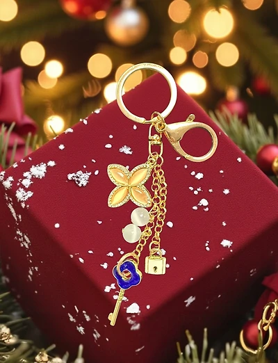Multi-Charms Gold Keychain & Bag Accessory – Ornate, Stylish & Elegant Design