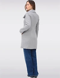 Classic Wool-Blend  Straight Cut Trench Coat & Hidden Button-Front by Cole Haan
