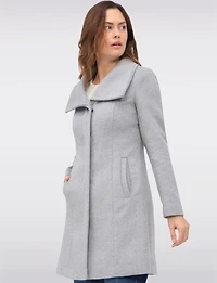 Classic Wool-Blend  Straight Cut Trench Coat & Hidden Button-Front by Cole Haan