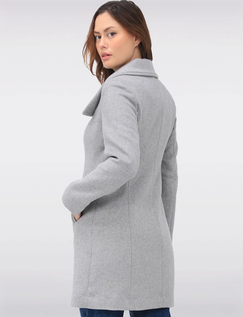 Classic Wool-Blend  Straight Cut Trench Coat & Hidden Button-Front by Cole Haan