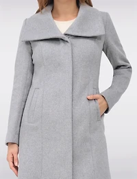 Classic Wool-Blend  Straight Cut Trench Coat & Hidden Button-Front by Cole Haan