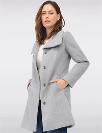 Classic Wool-Blend  Straight Cut Trench Coat & Hidden Button-Front by Cole Haan