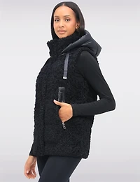 Ella Versatile 2-in-1 Hooded Puffer Sherpa Jacket & Vest Zip-Off Sleeves by Saki