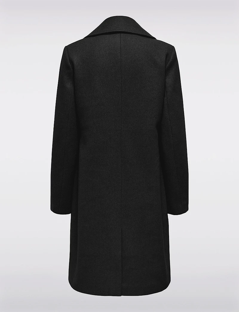 Classic Double-Breasted Notch Collar Coat with Welt Pockets & Back Slit by Only