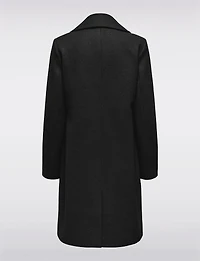 Classic Double-Breasted Notch Collar Coat with Welt Pockets & Back Slit by Only