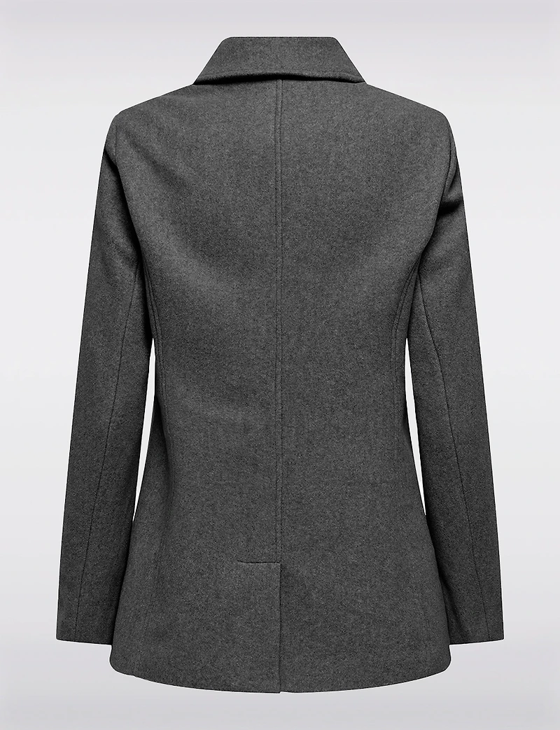 Double-Breasted Twill Short Classic Peacoat by Only