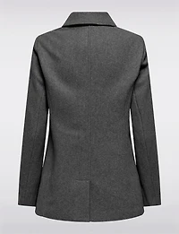 Double-Breasted Twill Short Classic Peacoat by Only