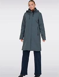 Sleek Water and Wind Resistant Oversized Parka Coat with Detachable Hood by Only