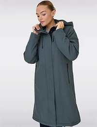 Sleek Water and Wind Resistant Oversized Parka Coat with Detachable Hood by Only