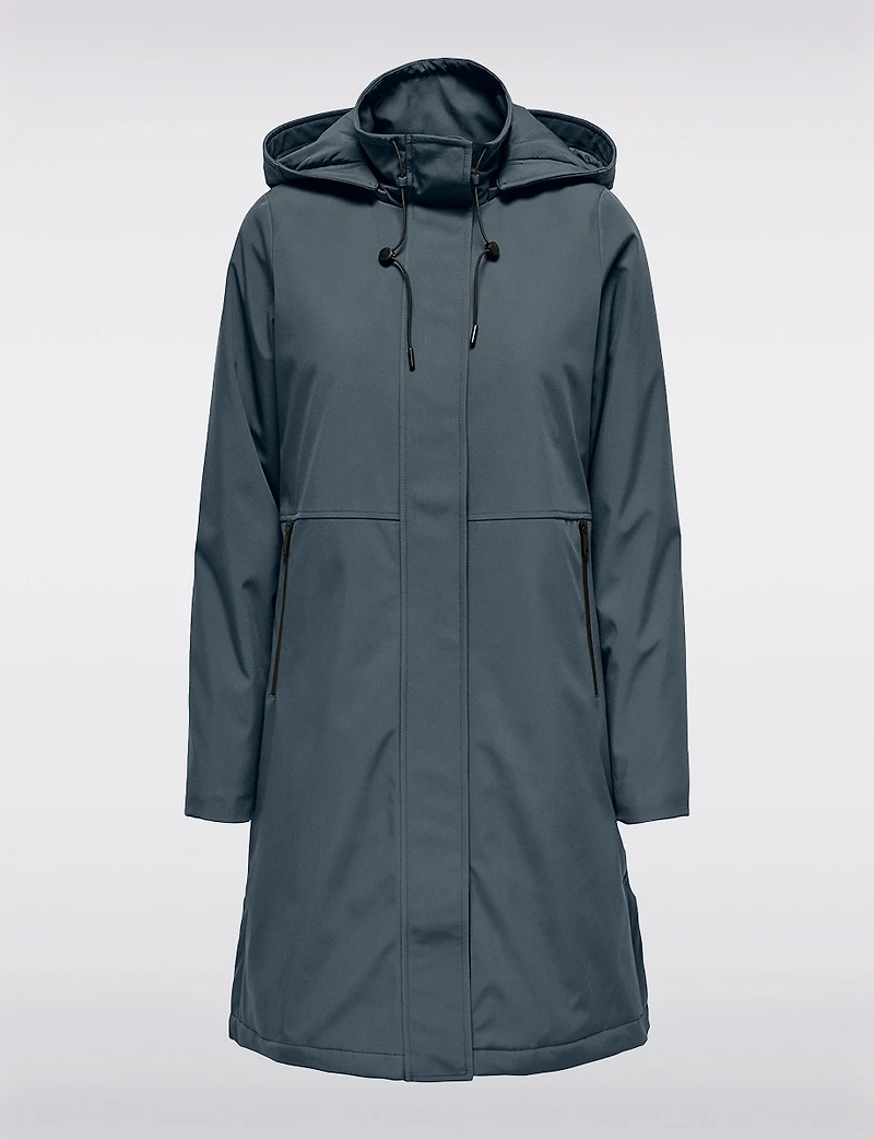 Sleek Water and Wind Resistant Oversized Parka Coat with Detachable Hood by Only