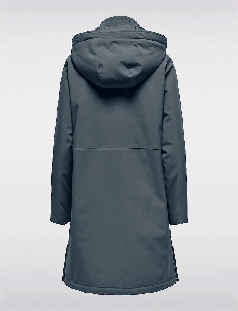 Sleek Water and Wind Resistant Oversized Parka Coat with Detachable Hood by Only