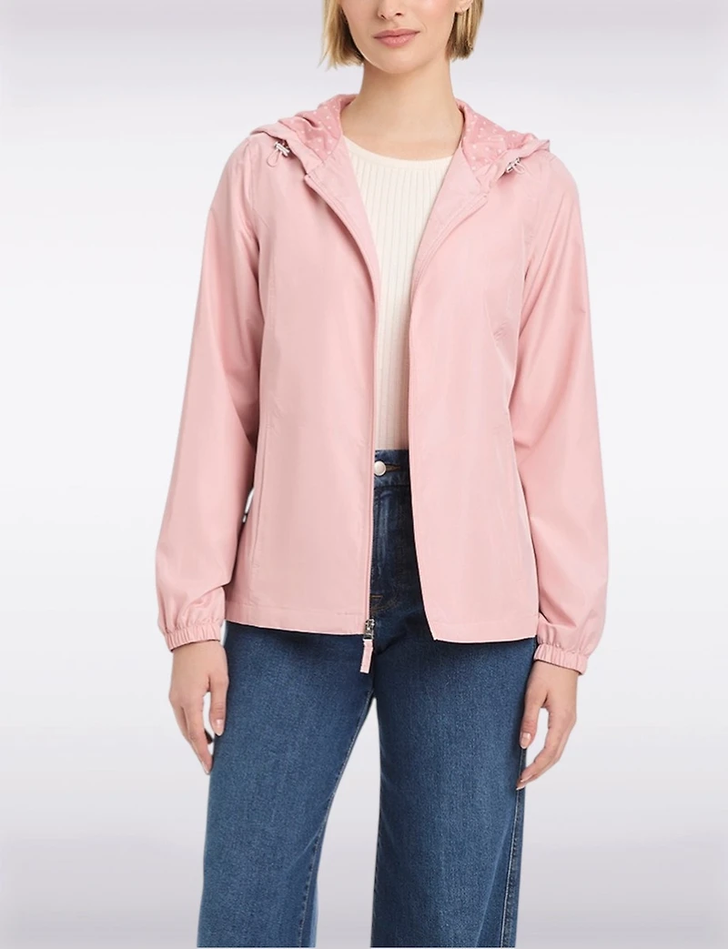 Lightweight Active Sporty Windbreaker Jacket & Polka Dot Lined Hood by Details