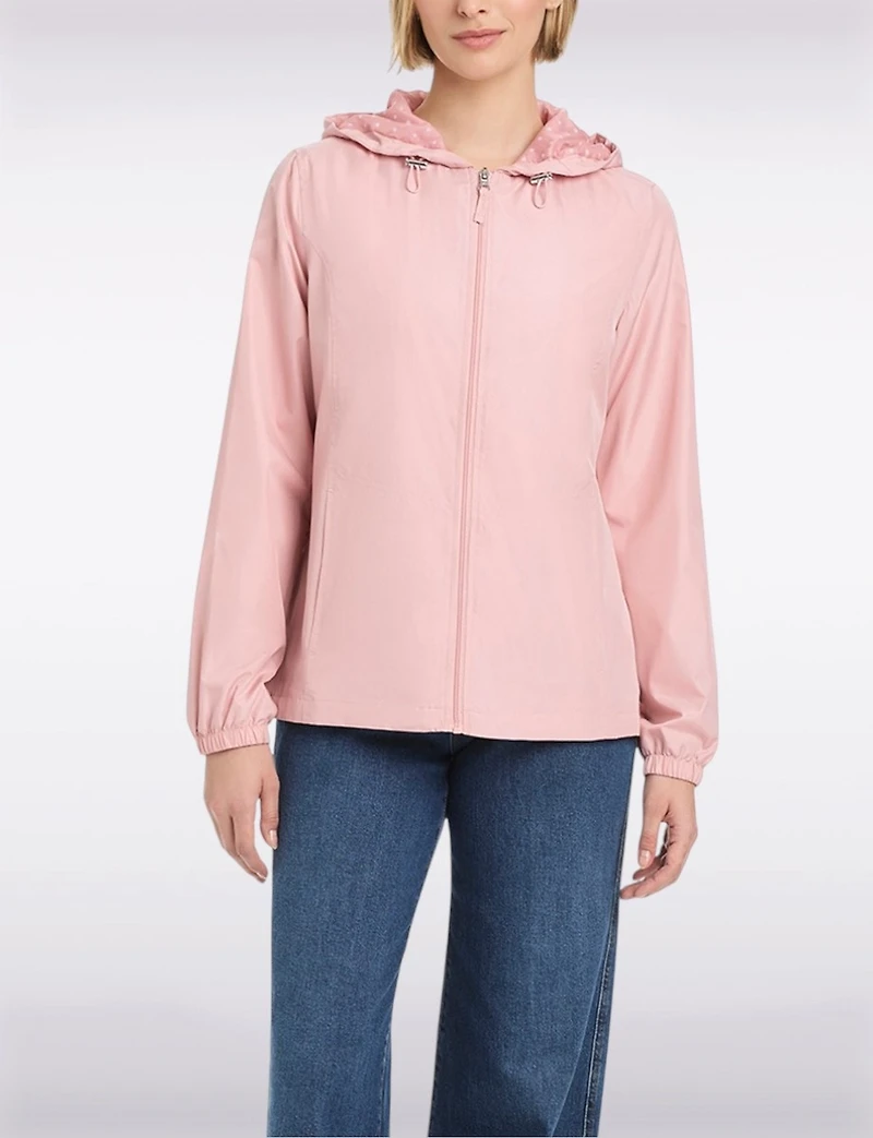 Lightweight Active Sporty Windbreaker Jacket & Polka Dot Lined Hood by Details