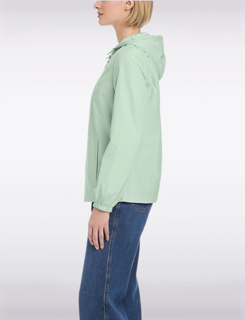 Lightweight Active Sporty Windbreaker Jacket With Striped-Lined Hood by Details