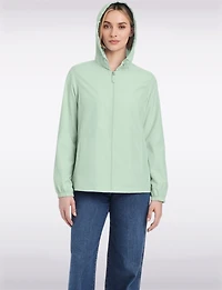 Lightweight Active Sporty Windbreaker Jacket With Striped-Lined Hood by Details