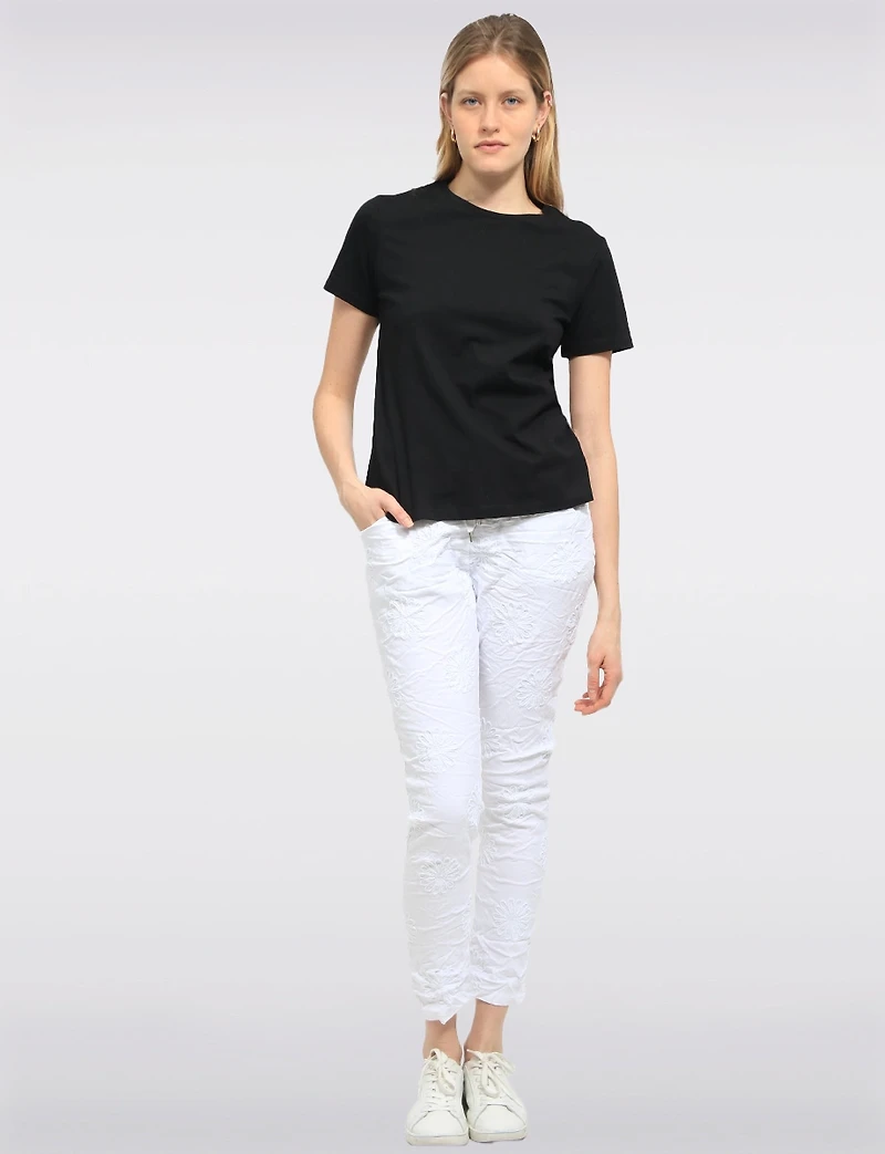 Lightweight Cotton Classic Crew Neck T-Shirt with Short Sleeves by Point Zero