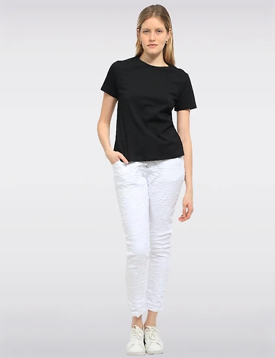 Lightweight Cotton Classic Crew Neck T-Shirt with Short Sleeves by Point Zero