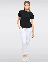 Lightweight Cotton Classic Crew Neck T-Shirt with Short Sleeves by Point Zero