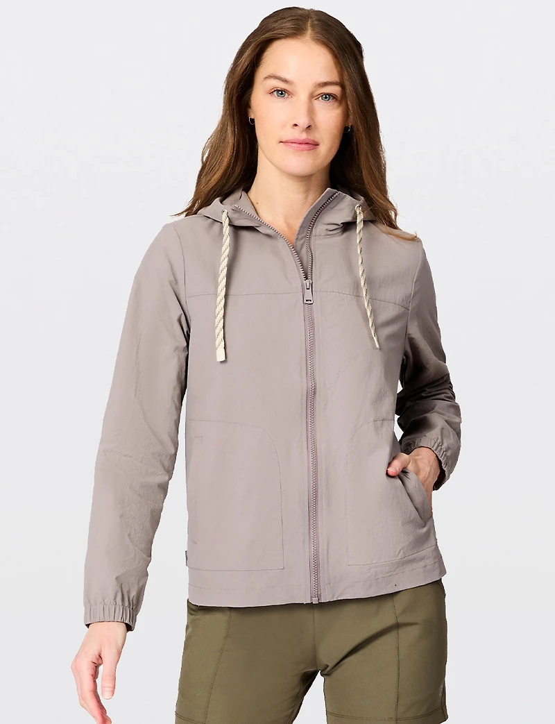 Lightweight Cropped Windbreaker Jacket - Hooded & Water-Resistant  Free Country
