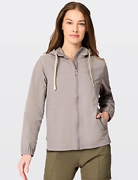 Lightweight Cropped Windbreaker Jacket - Hooded & Water-Resistant  Free Country