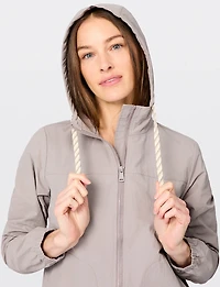 Lightweight Cropped Windbreaker Jacket - Hooded & Water-Resistant  Free Country