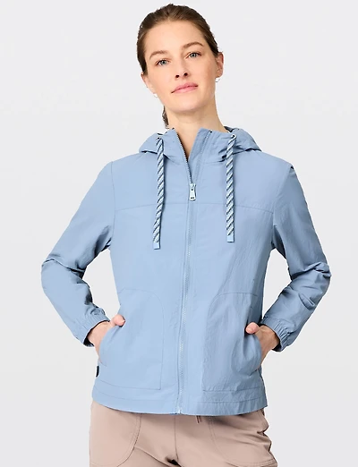 Lightweight Cropped Windbreaker Jacket - Hooded & Water-Resistant Free Country