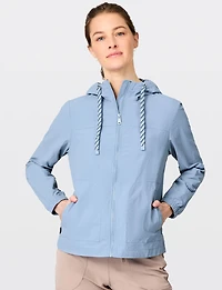 Lightweight Cropped Windbreaker Jacket - Hooded & Water-Resistant  Free Country