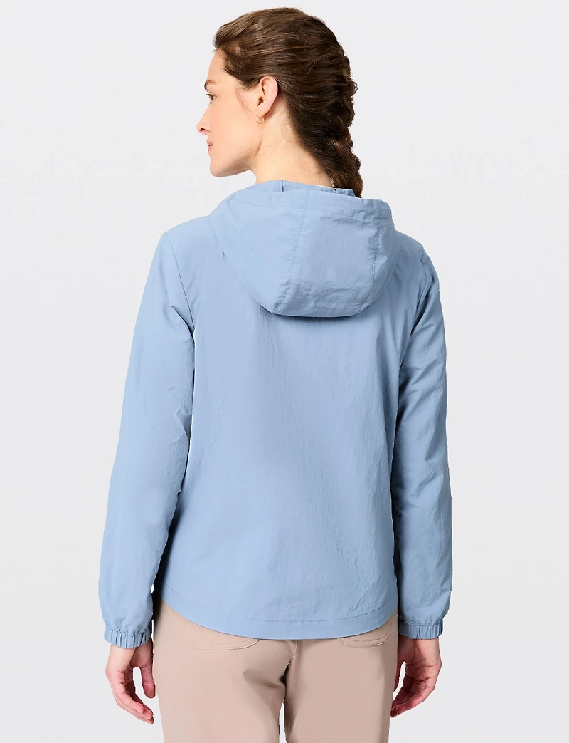 Lightweight Cropped Windbreaker Jacket - Hooded & Water-Resistant  Free Country