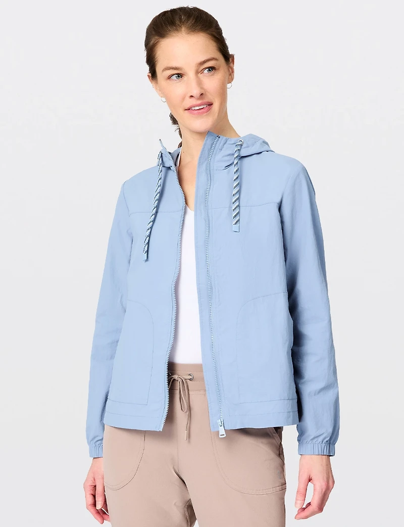 Lightweight Cropped Windbreaker Jacket - Hooded & Water-Resistant  Free Country