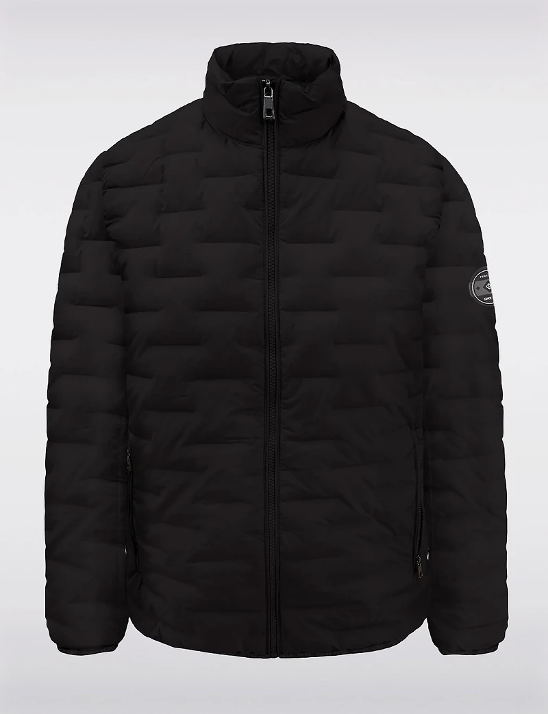 Men's Black Lightweight Quilted Puffer Jacket with Eco-Down by Point Zero