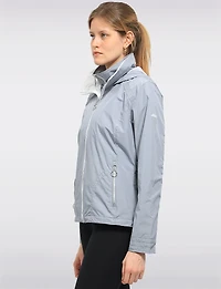 Lightweight Active Vegan Hooded Windbreaker Jacket with Inner Zip-up Bib by Saki