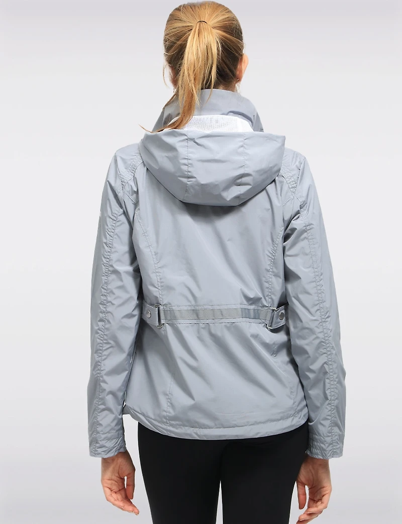 Lightweight Active Vegan Hooded Windbreaker Jacket with Inner Zip-up Bib by Saki