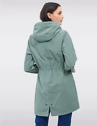 Vegan Versatile Active Jacket with Detachable Hood & Cinched Waist by Saki Sport
