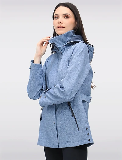 Lightweight Breathe-Tech® Soft-Shell Vegan Jacket with Detachable Hood by Saki
