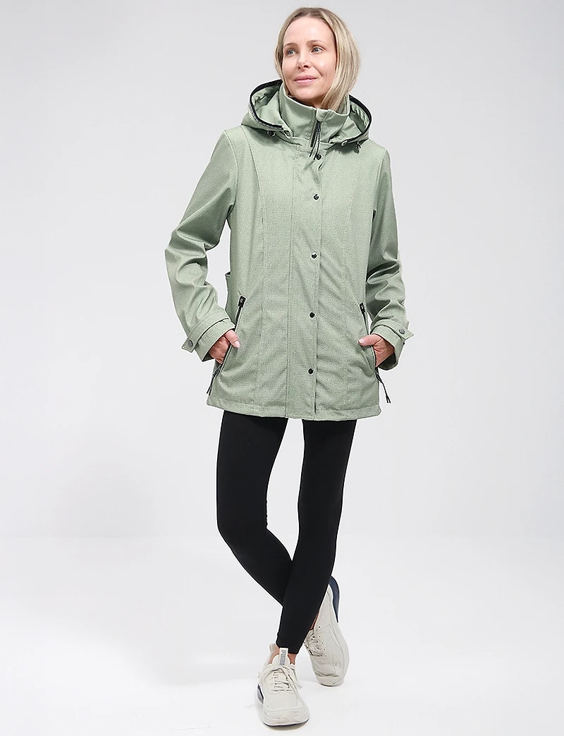 Lightweight Breathe-Tech® Soft-Shell Vegan Jacket with Detachable Hood by Saki
