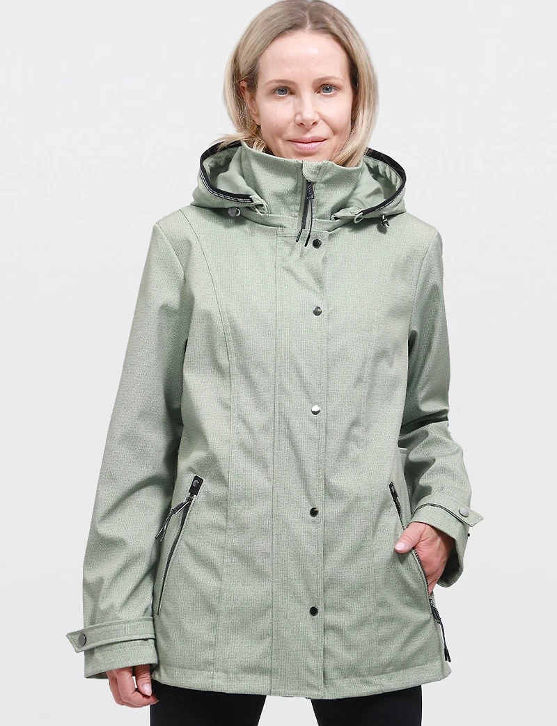 Lightweight Breathe-Tech® Soft-Shell Vegan Jacket with Detachable Hood by Saki