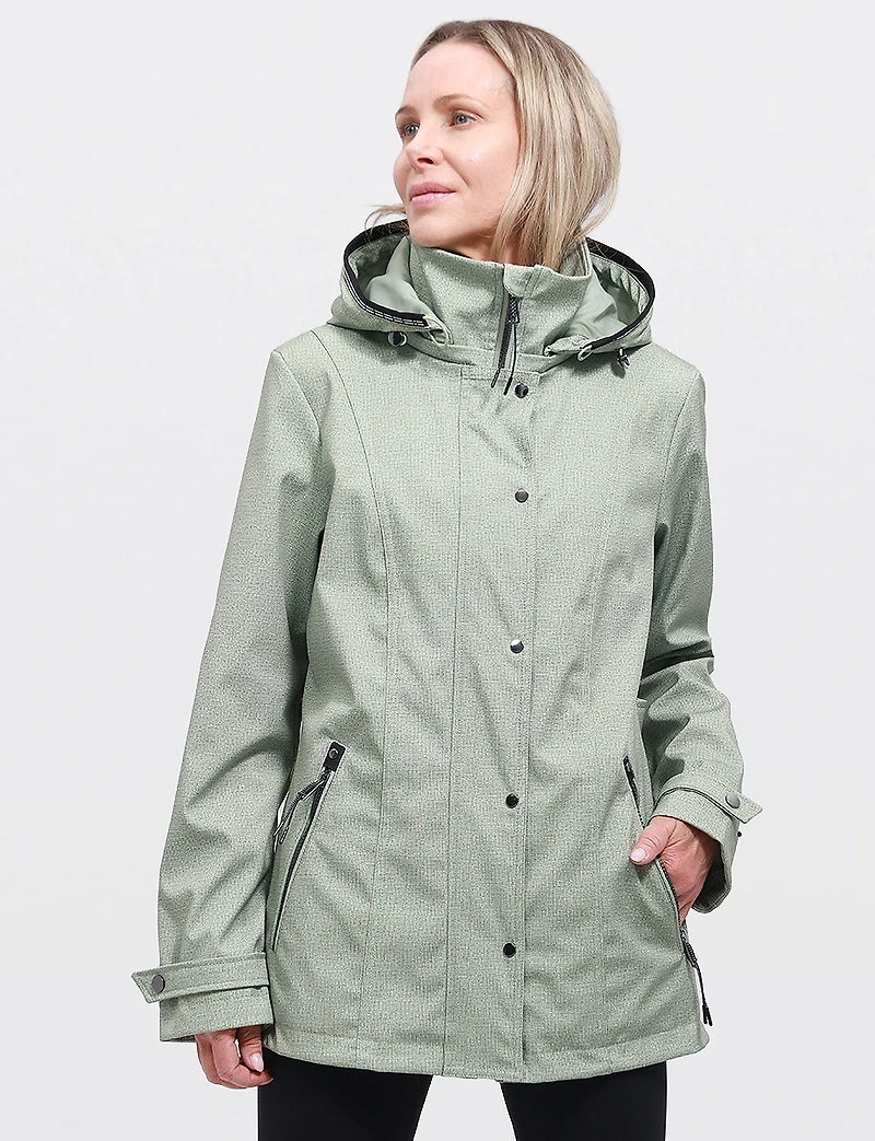 Lightweight Breathe-Tech® Soft-Shell Vegan Jacket with Detachable Hood by Saki