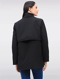 Vegan Breathe-Tech® Softshell Jacket with Plaid-Lined Removable Hood by Saki