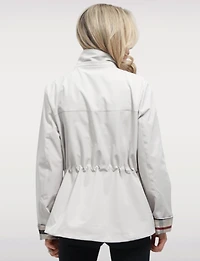 Vegan Breathe-Tech® Softshell Parka with Plaid-Lined Removable Hood by Saki