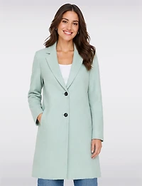 Chic Single-Breasted Mid-Length Overcoat with Notch Collar & Raw Edges by Only