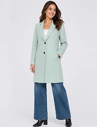 Chic Single-Breasted Mid-Length Overcoat with Notch Collar & Raw Edges by Only