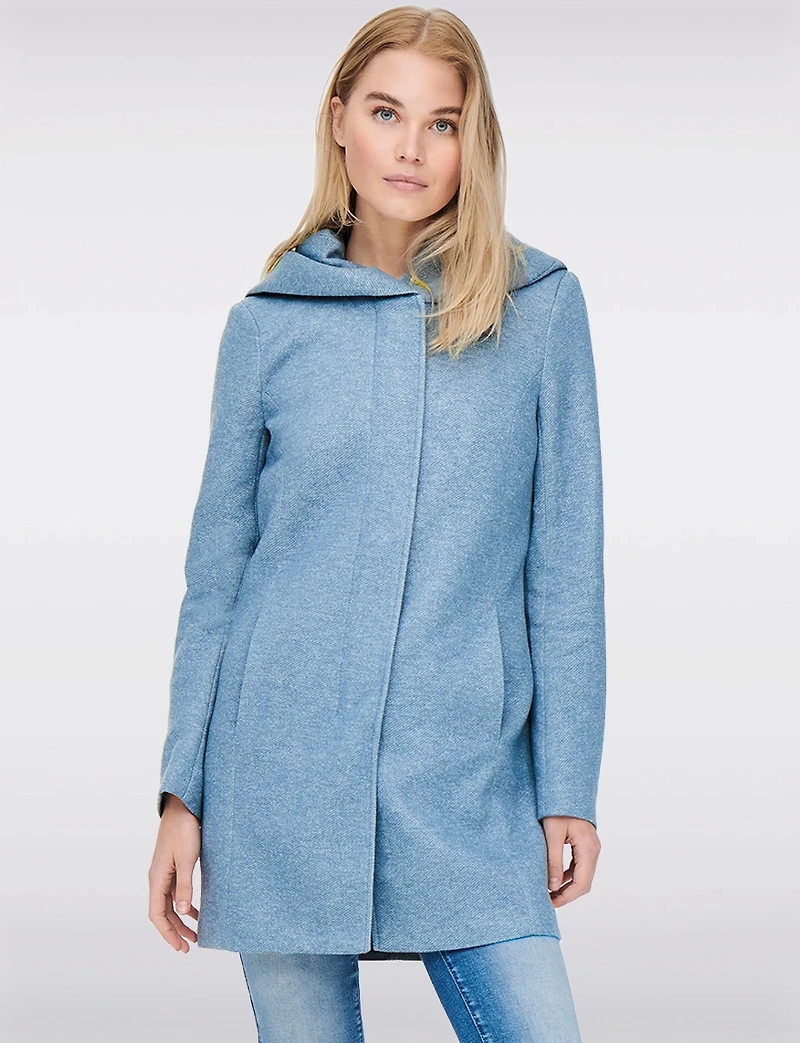 Straight Fit Hooded Zip-Front Jacket- Recycled Lightweight Design by Only